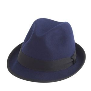 🆕 J. Crew navy and black wool fedora hat